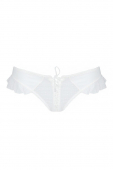 Трусики в горошок, з рюшами та шнурівкою Passion FATIN THONG L/XL, white