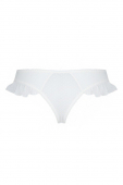 Трусики в горошок, з рюшами та шнурівкою Passion FATIN THONG S/M, white