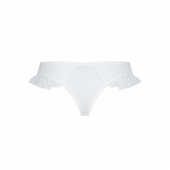 Трусики в горошок, з рюшами та шнурівкою Passion FATIN THONG XXL/XXXL, white