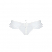 Трусики в горошок, з рюшами та шнурівкою Passion FATIN THONG XXL/XXXL, white