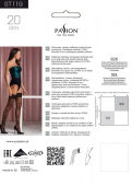 Панчохи Passion ST119 3/4 black, ажурна силіконова резинка з квітковим декором і люрексовою ниткою