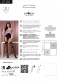 Панчохи Passion ST120 3/4 black, ажурна силіконова резинка з вишуканим декором і люрексовою ниткою