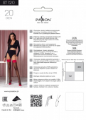 Панчохи Passion ST120 1/2 black-red, на ажурній силіконовій резинці, з вишуканим декором та люре