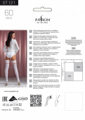 Панчохи Passion ST121 1/2 white на ажурній силіконовій резинці з квітковим орнаментом і вертикальним