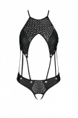 Розпродаж!!! Боді з екошкіри з ремінцями та перфорацією Tamaris Body black L/XL — Passion