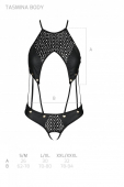 Розпродаж!!! Боді з екошкіри з ремінцями та перфорацією Tamaris Body black XXL/XXXL — Passion