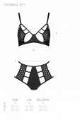 Розпродаж!!! Комплект з екошкіри Passion Tamaris Set black L/XL, бюстгальтер та трусики