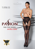 Колготки з відкритим доступом, ажурні трусики та підв‘язки Passion TIOPEN 013 1/2 (20/40 den), black