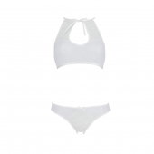 Комплект: бра, трусики з ажурним декором та відкритим кроком URSULA SET L/XL, white