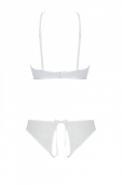 Комплект із бра, трусиків з ажурним декором та відкритим кроком Passion URSULA SET S/M, white