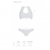 Комплект із бра, трусиків з ажурним декором та відкритим кроком Passion URSULA SET S/M, white