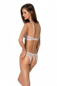Комплект із бра, трусиків з ажурним декором та відкритим кроком Passion URSULA SET XXL/XXXL, white