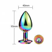 Металева анальна пробка MAI Attraction Toys №74 Rainbow