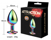 Металева анальна пробка MAI Attraction Toys №74 Rainbow