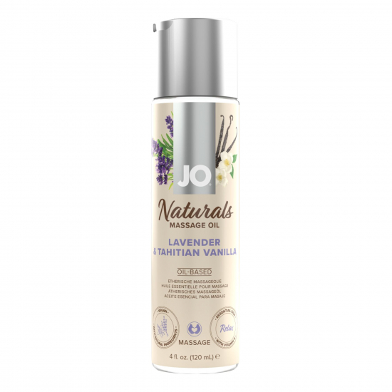Масажна олія JO Naturals Massage Oil Lavender&Vanilla з натуральними ефірними оліями (120 мл)