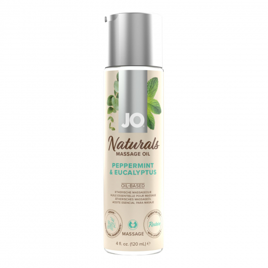 Масажна олія JO Naturals Massage Oil Peppermint & Eucalyptus з ефірними оліями (120 мл)