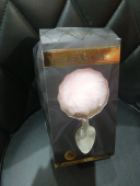 Металлическая анальная пробка Кроличий хвостик Alive Fluffy Plug S Pink (мятая упаковка!!!)