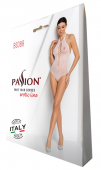 Бодістокінг з декольте Passion BS088 white, імітація корсетної шнурівки