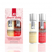 Набір лубрикантів JO Sweet&Bubbly — Champagne & Chocolate Covered Strawberry (2×60 мл)