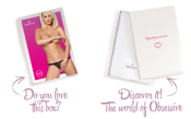 Мереживні танги з доступом Obsessive 828-THC-1 crotchless thong S/M, чорні