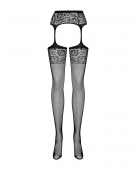 Сітчасті панчохи-стокінги з імітацією гартерів Obsessive Garter stockings S500S/M/L, чорні, з доступ