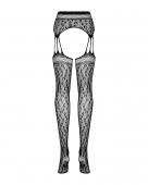 Сітчасті панчохи-стокінги під леопард Obsessive Garter stockings S817 S/M/L, імітація гартерів, з до