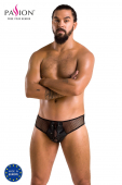 Чоловічі труси зі шнурівкою Passion 035 SLIP RICHARD S/M Black, екошкіра, сітка