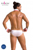 Комплект еротичної чоловічої білизни Passion 037 GREGORY XXL/XXXL White, труси, комірець, манжети