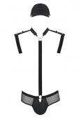 Комплект еротичної чоловічої білизни Passion 038 SET JOHN L/XL Black, боді, кепка