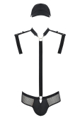 Комплект еротичної чоловічої білизни Passion 038 JOHN XXL/XXXL Black, боді, кепка