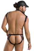 Комплект еротичної чоловічої білизни Passion 038 JOHN XXL/XXXL Black, боді, кепка