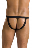 Чоловічі сліпи на шнурівці Passion 044 SLIP BEN L/XL Black, екошкіра, люверси