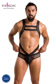 Чоловіче еротичне сітчасте боді Passion 045 VICTOR XXL/XXXL Black, екошкіра, сітка