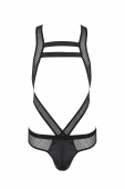 Чоловіче еротичне сітчасте боді Passion 045 VICTOR XXL/XXXL Black, екошкіра, сітка