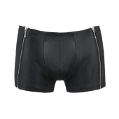 Чоловічі шкіряні боксери з блискавками Passion 049 SHORT MATT S/M Black
