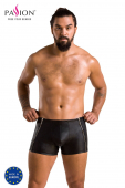 Чоловічі шкіряні боксери з блискавками Passion 049 SHORT MATT S/M Black