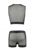 Комплект чоловічої білизни на шнурівці Passion 053 SET WILLIAM L/XL Black, жилет, боксери
