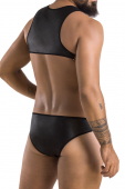 Чоловіче шкіряне боді Passion 056 ADAM L/XL Black, заклепки