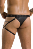 Чоловічі трусики танга з підв’язкою Passion 058 THONG BILL S/M Black