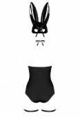 (SALE) Еротичний костюм кролика Obsessive Bunny costume S/M, black, боді, чокер, гартери, панчохи, маска
