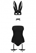 Еротичний костюм кролика Obsessive Bunny costume L/XL, black, боді, чокер, гартери, панчохи, маска
