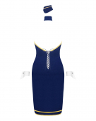 Еротичний костюм стюардеси Obsessive Stewardess uniform M/L, blue, сукня, пілотка, шарф, манжети