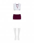 Еротичний костюм студентки Obsessive Student 4 pcs costume L/XL, топ, спідниця, стринги, гольфи
