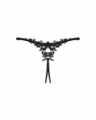 Прозорі стрінги з доступом Obsessive Celia Noir crotchless thong XL/2XL