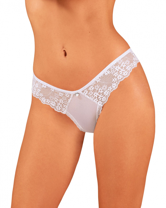 Напівпрозорі трусики Obsessive Heavenlly panties XL/2XL, відкриті сідниці