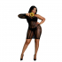 Сукня-бодістокінг Moonlight Plus Model 05 XL-XXXL Black, закрите одне плече та рукав