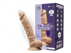 Фалоімітатор з вібрацією SilexD Vetus Vibro Flesh (MODEL 1 size 8in) + LRS, двошаровий, діам. 4,2 см