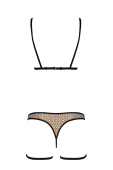 Еротичний комплект спідньої білизни Passion GABI SET L/XL beige, трусики з гартерами