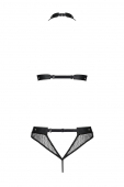 Білизна з відкритим доступом Passion MOONLIGHT SET L/XL black топ, стрінги