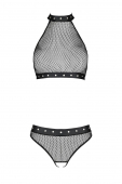 Білизна з відкритим доступом Passion MOONLIGHT SET XXL/XXXL black, топ, стрінги